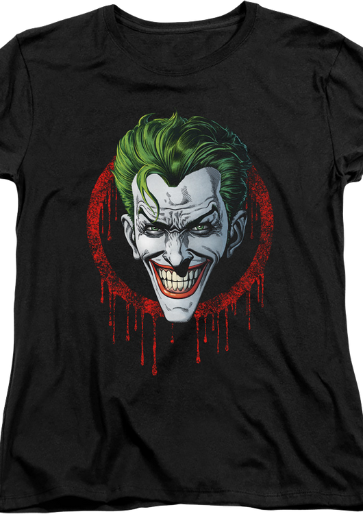 Womens The Joker Dripping Blood DC Comics Shirt - main product image