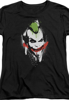 Womens The Joker Spray Painted Smile DC Comics Shirt
