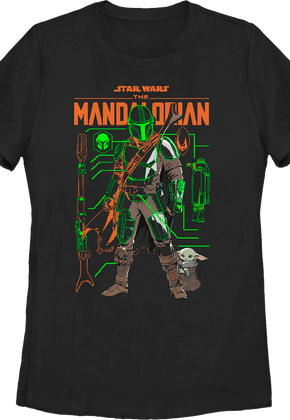 Womens The Mandalorian And The Child Outlines Star Wars Shirt