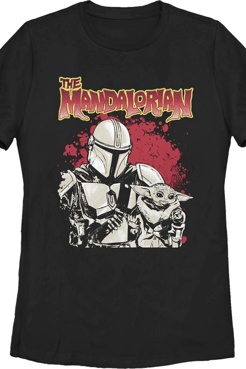 Womens The Mandalorian Bounty Hunter And Child Star Wars Shirtmain product image