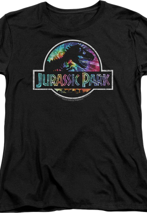 Womens Tie Dye Logo Jurassic Park Shirt