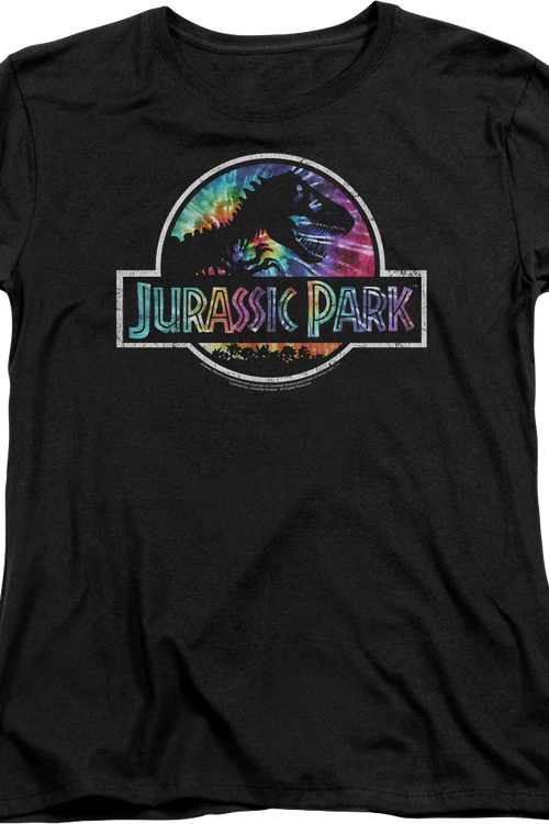 Womens Tie Dye Logo Jurassic Park Shirt - main product image