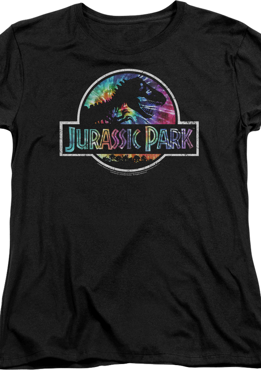 Womens Tie Dye Logo Jurassic Park Shirt - main product image