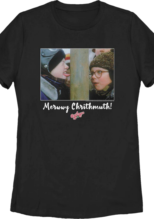 Womens Triple Dog Dare Merwwy Chrithmuth Christmas Story Shirt - main product image