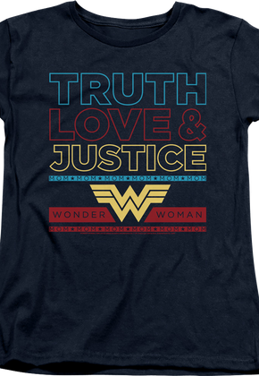 Womens Mom's Truth Love Justice Wonder Woman Shirt