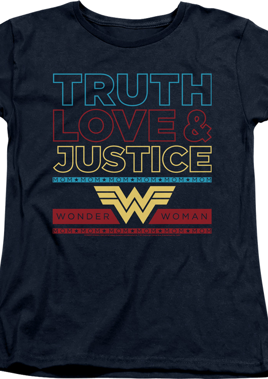 Womens Mom's Truth Love Justice Wonder Woman Shirt - main product image