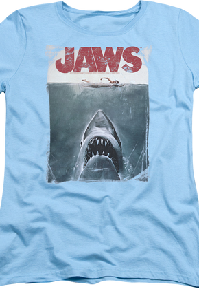 Womens Vintage Movie Poster Jaws Shirt