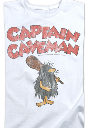 Womens Vintage White Captain Caveman Shirt