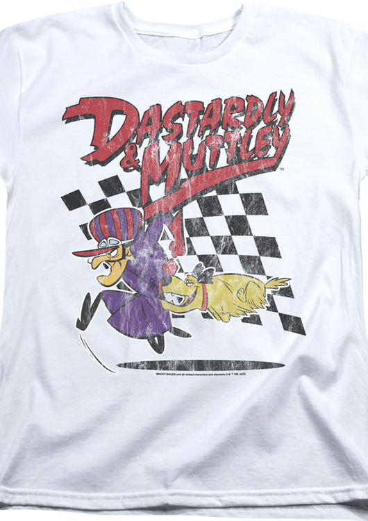 Womens Vintage White Dastardly & Muttley Wacky Races Shirt - main product image