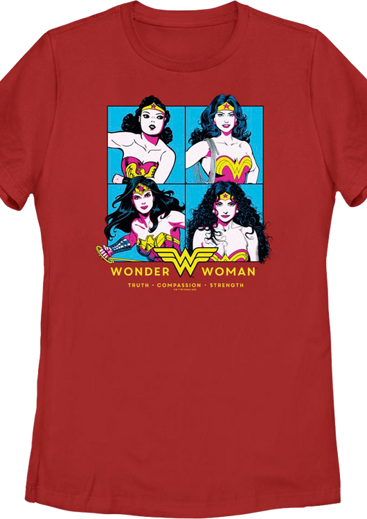 Womens Wonder Woman Through The Years DC Comics Shirt - main product image