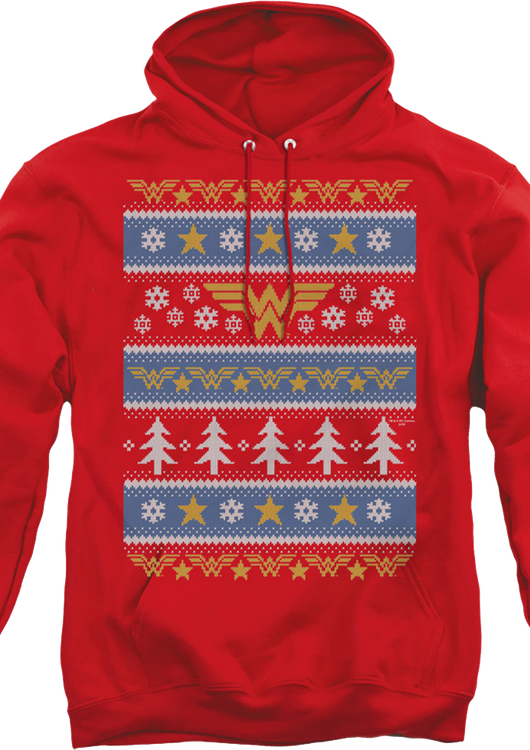 Wonder Woman Ugly Faux Knit DC Comics Hoodie - main product image