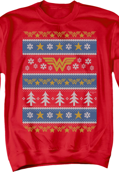 Wonder Woman Ugly Faux Knit DC Comics Sweatshirt