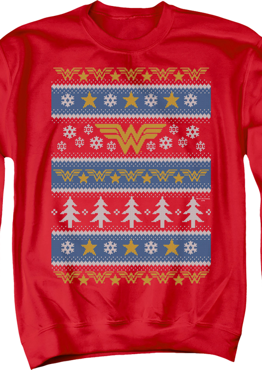 Wonder Woman Ugly Faux Knit DC Comics Sweatshirt - main product image