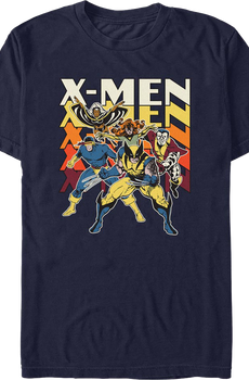 X-Men Characters And Stacked Logo Marvel Comics T-Shirt