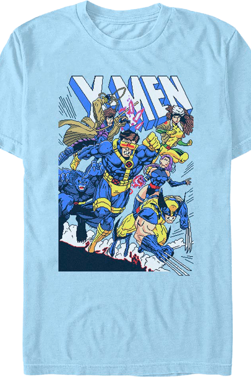 X-Men Pixelated Mutants To The Rescue Marvel Comics T-Shirt - main product image
