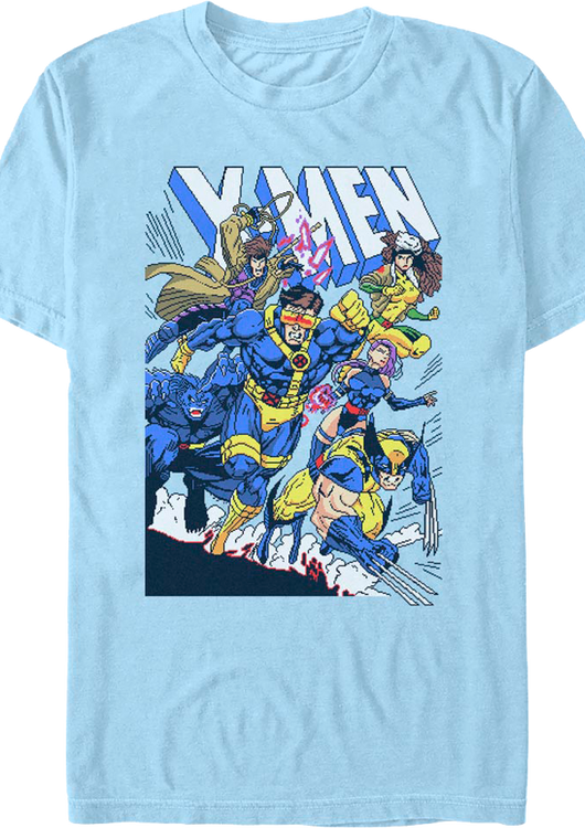 X-Men Pixelated Mutants To The Rescue Marvel Comics T-Shirt - main product image