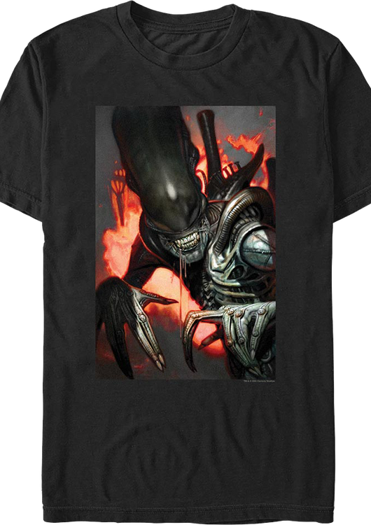Xenomorph Flames Alien T-Shirt - main product image