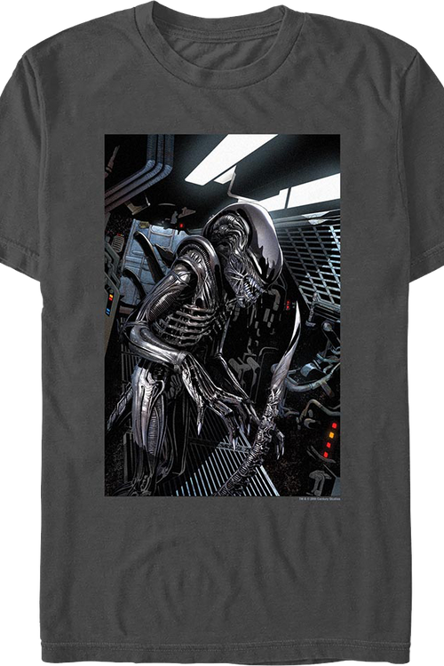 Xenomorph In Spaceship Alien T-Shirtmain product image
