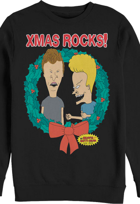 Xmas Rocks Wreath Beavis And Butt-Head Sweatshirt