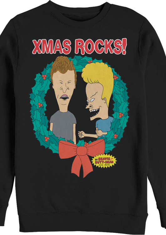Xmas Rocks Wreath Beavis And Butt-Head Sweatshirt - main product image