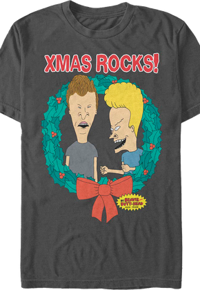 Xmas Rocks Wreath Beavis And Butt-Head T-Shirt