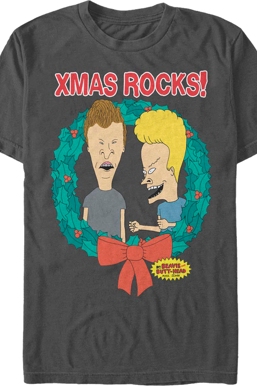 Xmas Rocks Wreath Beavis And Butt-Head T-Shirtmain product image