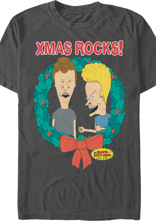 Xmas Rocks Wreath Beavis And Butt-Head T-Shirt - main product image