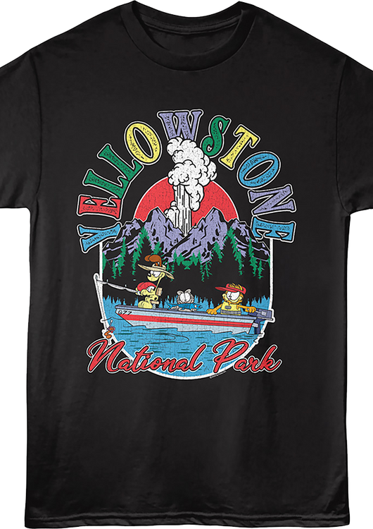 Yellowstone National Park Fishing Garfield T-Shirt - main product image