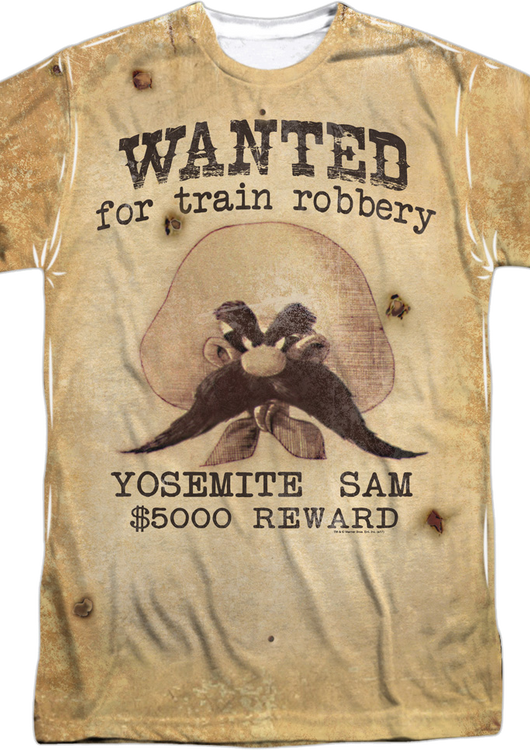 Yosemite Sam Wanted For Train Robbery Looney Tunes T-Shirt - main product image