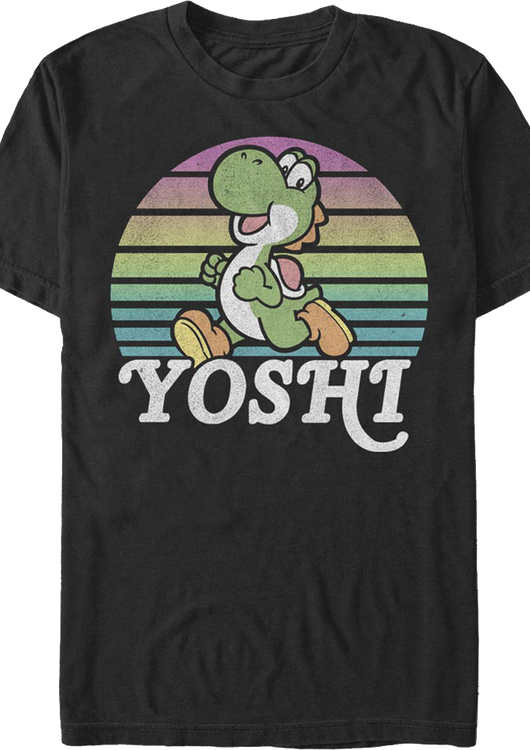 Yoshi Retro Stripes Super Mario Bros. T-Shirt - main product image