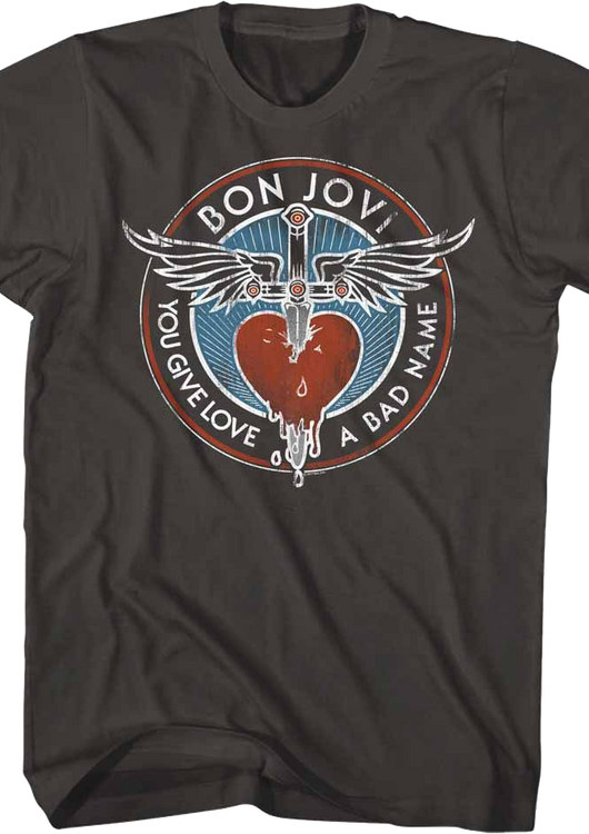 You Give Love A Bad Name Circle Bon Jovi T-Shirt - main product image