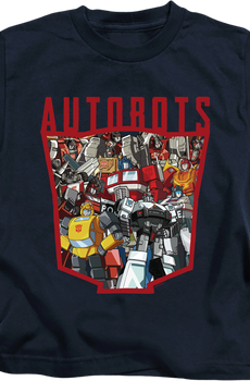 Youth Autobots Logo Collage Transformers Shirt
