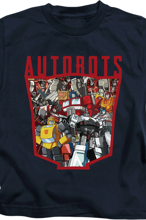 Youth Autobots Logo Collage Transformers Shirt - main product image