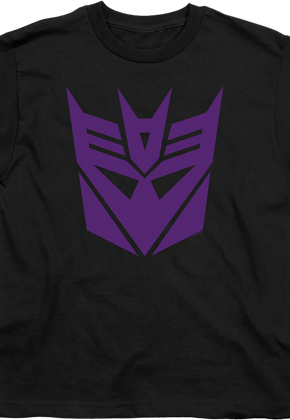 Youth Black Decepticon Logo Transformers Shirt