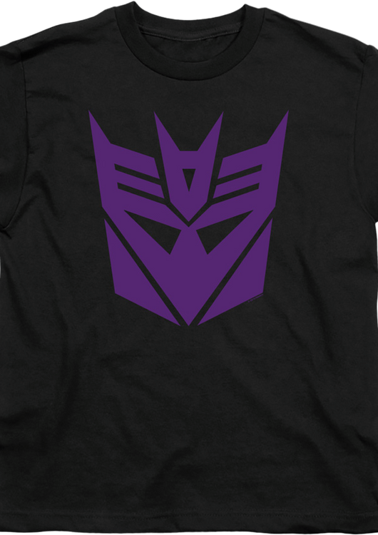 Youth Black Decepticon Logo Transformers Shirt - main product image