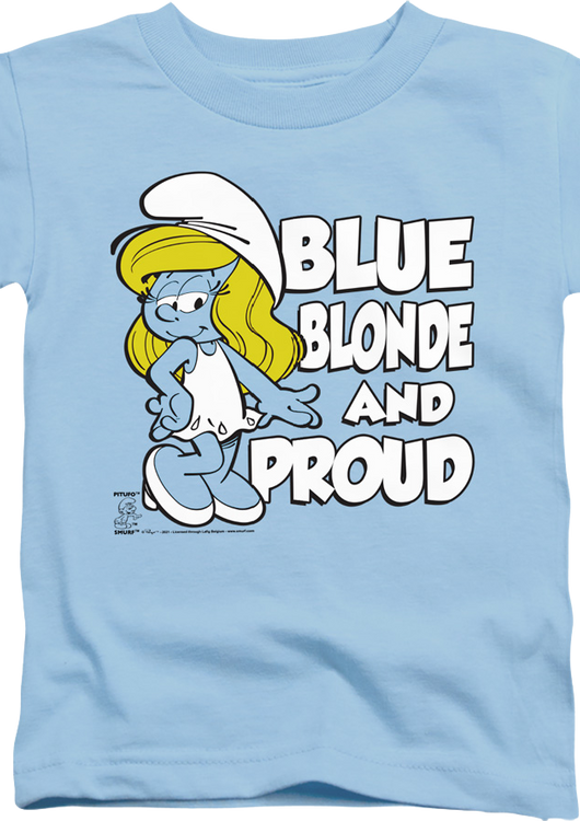 Youth Blue Blonde And Proud Smurfs Shirt - main product image