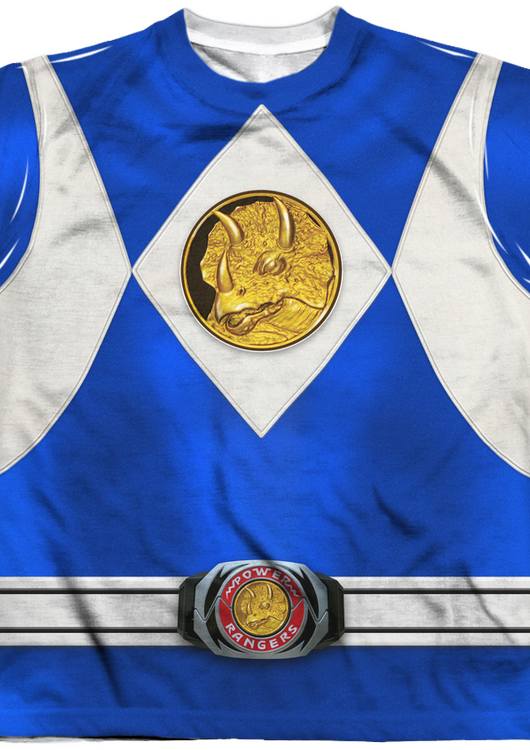 Youth Blue Ranger Sublimation Costume Shirt - main product image