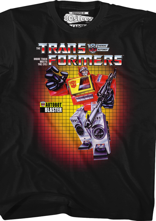Youth Box Art Blaster Transformers Shirt - main product image