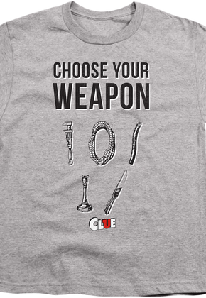 Youth Choose Your Weapon Clue Shirt