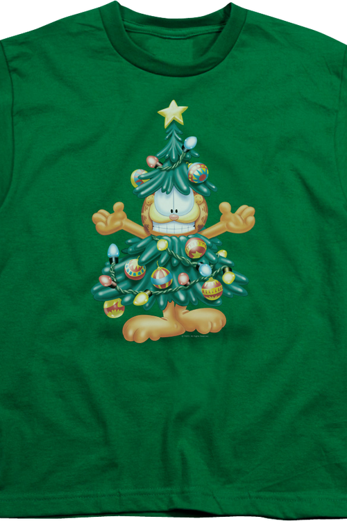 Youth Christmas Tree Garfield Shirt - main product image