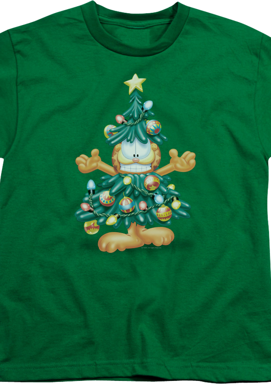 Youth Christmas Tree Garfield Shirt - main product image