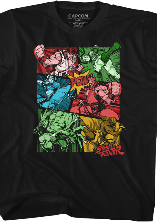 Youth Comic Book Action Street Fighter Shirt - main product image