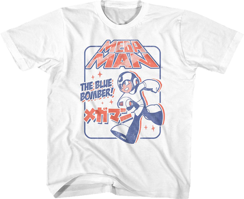 Youth Distressed Blue Bomber Mega Man Shirt - main product image