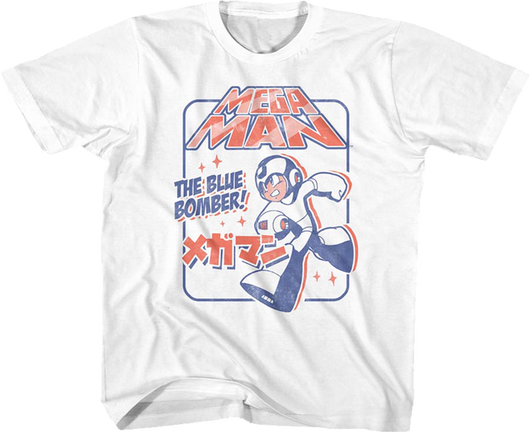 Youth Distressed Blue Bomber Mega Man Shirt - main product image