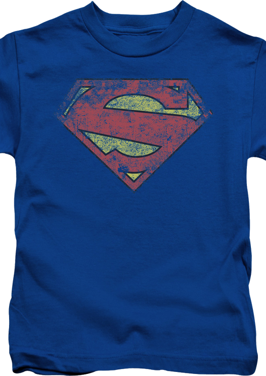 Youth Distressed Logo Superman Shirt - main product image