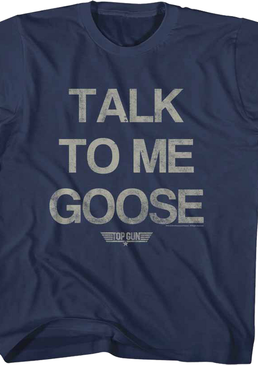 Youth Distressed Talk To Me Goose Top Gun Shirt - main product image