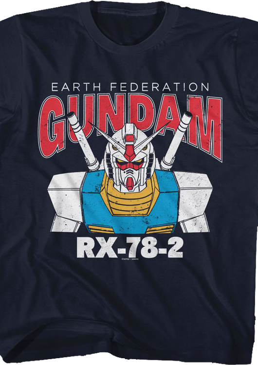 Youth Blue Earth Federation Gundam Shirt - main product image