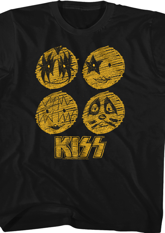 Youth Face Paint Sketches KISS Shirt - main product image