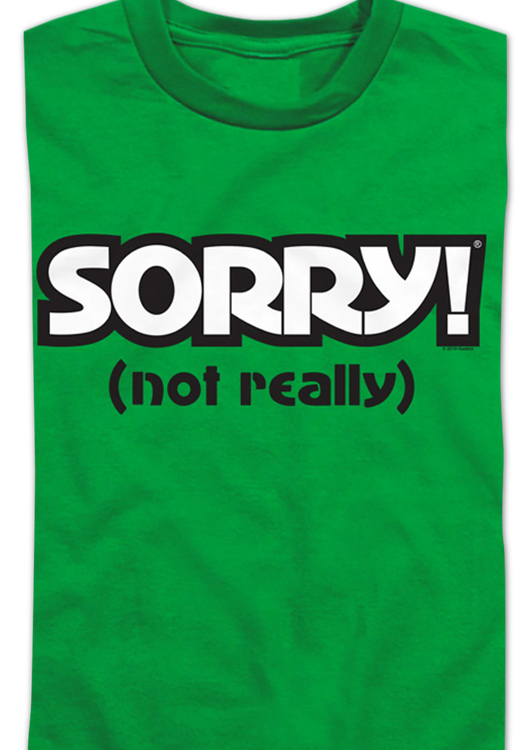 Youth Green Sorry Shirt - main product image