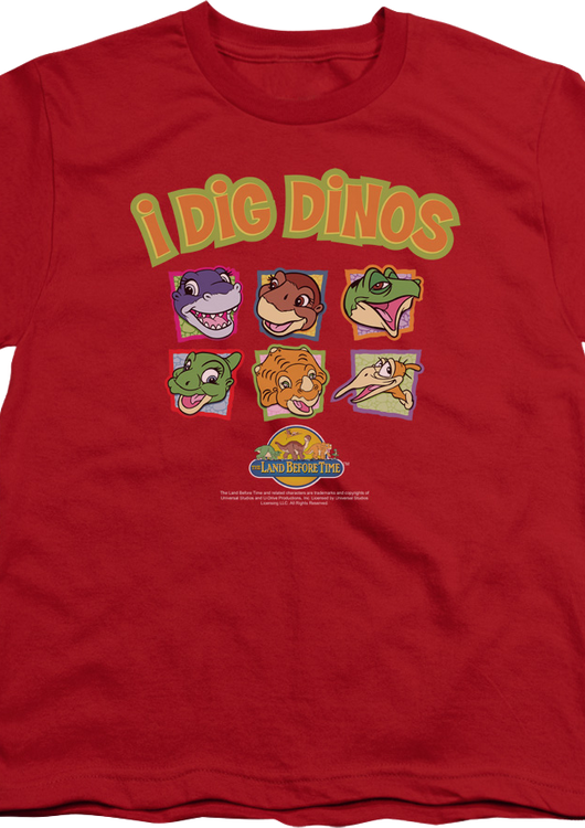 Youth I Dig Dinos Land Before Time Shirt - main product image